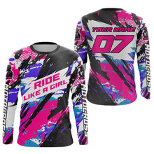 Load image into Gallery viewer, Custom Pink Motocross Racing Jersey Women Kid Men Adult Dirt Bike Off road Shirt XM469