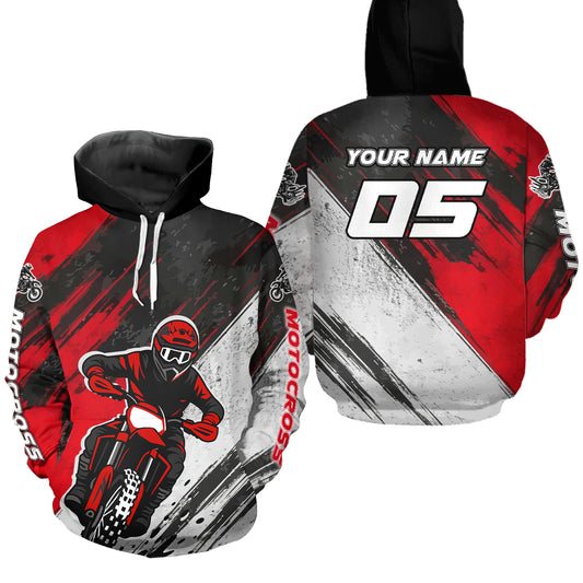 Red and Black Motocross Hoodie for Men Women Adult Dirt Bike Racing Hoodie Shirt MH474
