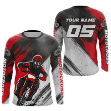 Load image into Gallery viewer, Red and Black Motocross Racing Jersey for Women Kid Men Dirt Bike Off road Shirt XM474