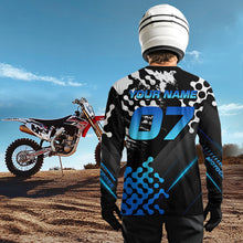 Load image into Gallery viewer, Blue Custom Motocross Racing Jersey for Women Kid Men Dirt Bike Shirts Off road Shirt XM476