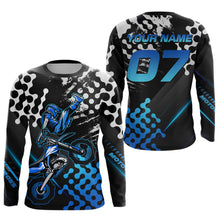 Load image into Gallery viewer, Blue Custom Motocross Racing Jersey for Women Kid Men Dirt Bike Shirts Off road Shirt XM476