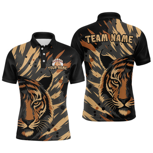 Tiger Bowling Shirts for Team Women Men Custom Tiger Bowling Polo & 1/4 Zip Shirt MBL183
