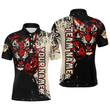 Load image into Gallery viewer, Black&amp;Red Tiger Bowling Shirts for Team Women Men Custom Bowling Polo &amp; 1/4 Zip Shirt MBL185