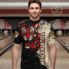 Load image into Gallery viewer, Black&amp;Red Tiger Bowling Shirts for Team Women Men Custom Bowling Polo &amp; 1/4 Zip Shirt MBL185