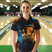 Load image into Gallery viewer, Flame Tiger Bowling Shirts for Team Men Women Custom Bowling Jersey Polo &amp; 1/4 Zip MBL190