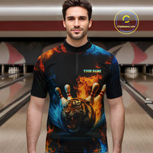 Load image into Gallery viewer, Flame Tiger Bowling Shirts for Team Men Women Custom Bowling Jersey Polo &amp; 1/4 Zip MBL190