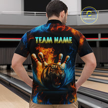 Load image into Gallery viewer, Flame Tiger Bowling Shirts for Team Men Women Custom Bowling Jersey Polo &amp; 1/4 Zip MBL190