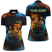 Load image into Gallery viewer, Flame Tiger Bowling Shirts for Team Men Women Custom Bowling Jersey Polo &amp; 1/4 Zip MBL190