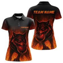 Load image into Gallery viewer, Flame Wolf Bowling Shirts for Team Women Men Custom Wolf Bowling Polo &amp; Quarter Zip MBL195