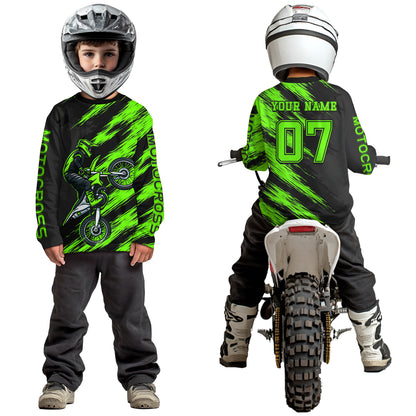 Green Motocross Jersey Men Kid Women Dirt Bike Jersey Custom Motorcycle Riding Shirt XM483