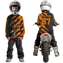 Load image into Gallery viewer, Orange Motocross Jersey Men Kid Women Dirt Bike Jersey Custom Motorcycle Riding Shirt XM483
