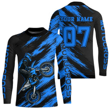 Load image into Gallery viewer, Blue Motocross Jersey Men Kid Women Dirt Bike Jersey Custom Motorcycle Riding Shirt XM483