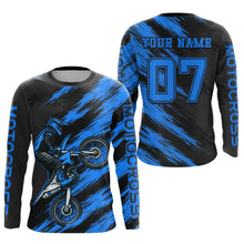 Load image into Gallery viewer, Blue Motocross Jersey Men Kid Women Dirt Bike Jersey Custom Motorcycle Riding Shirt XM483