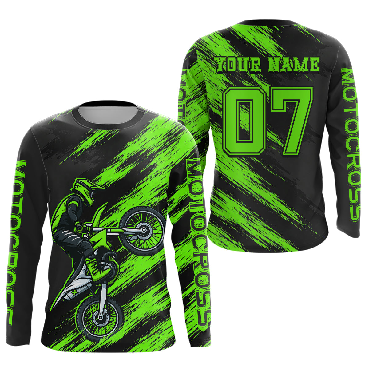 Green Motocross Jersey Men Kid Women Dirt Bike Jersey Custom Motorcycle Riding Shirt XM483