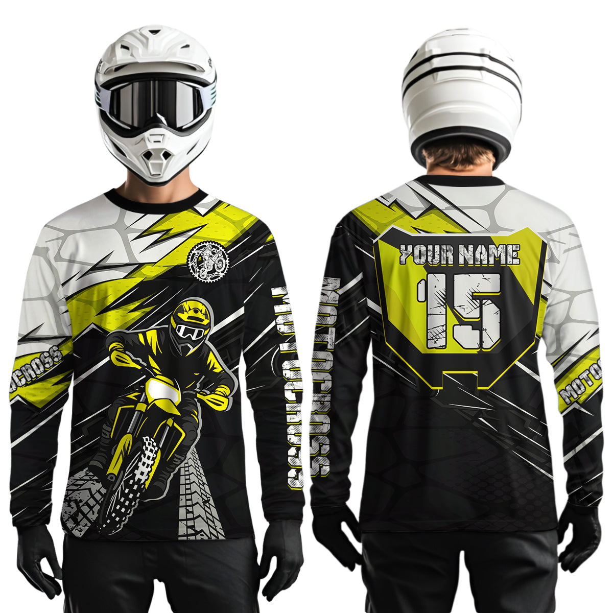 Yellow Motocross Jersey Custom Dirt Bike Shirts for Men Kid Women Motorcycle Shirt XM488