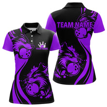 Load image into Gallery viewer, Purple Wolf Bowling Shirts for Team Men Women Custom Wolf Bowling Jerseys for Couples MBL197