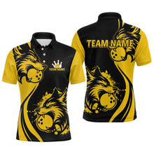 Load image into Gallery viewer, Yellow Wolf Bowling Shirts for Team Men Women Custom Wolf Bowling Jerseys for Couples MBL197