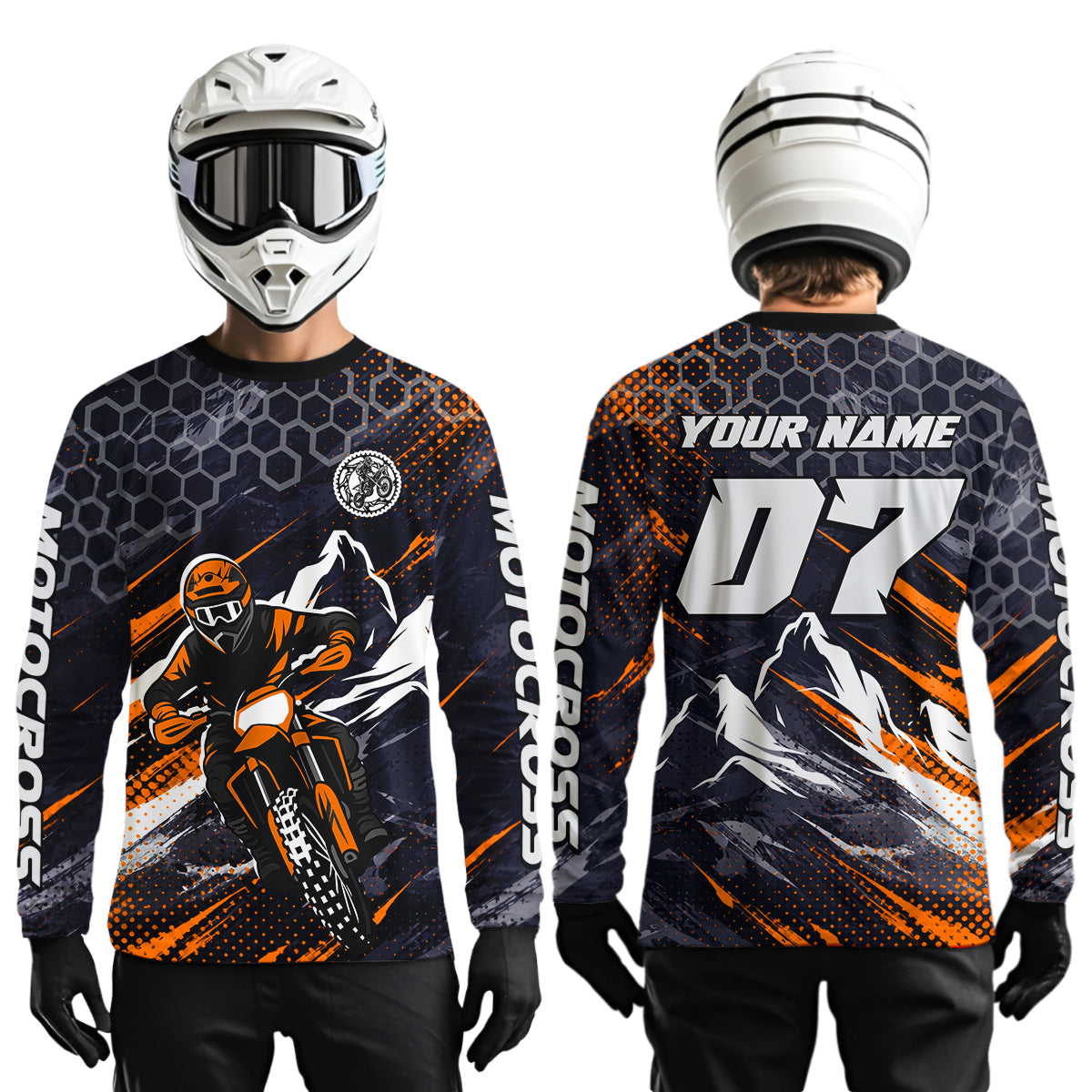 Orange Motocross Racing Jersey for Kids Women Men Dirt Bike Shirts Motorcycle Riding Shirt XM493