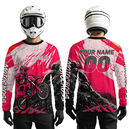 Pink Motocross Jersey Custom Dirt Bike Shirts Men Kid Women Racing Off road Jersey XM416