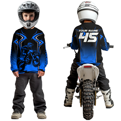 Custom Blue Motocross Racing Jersey Men Women Kid Dirt Bike Shirts Motorcycle Shirt XM442