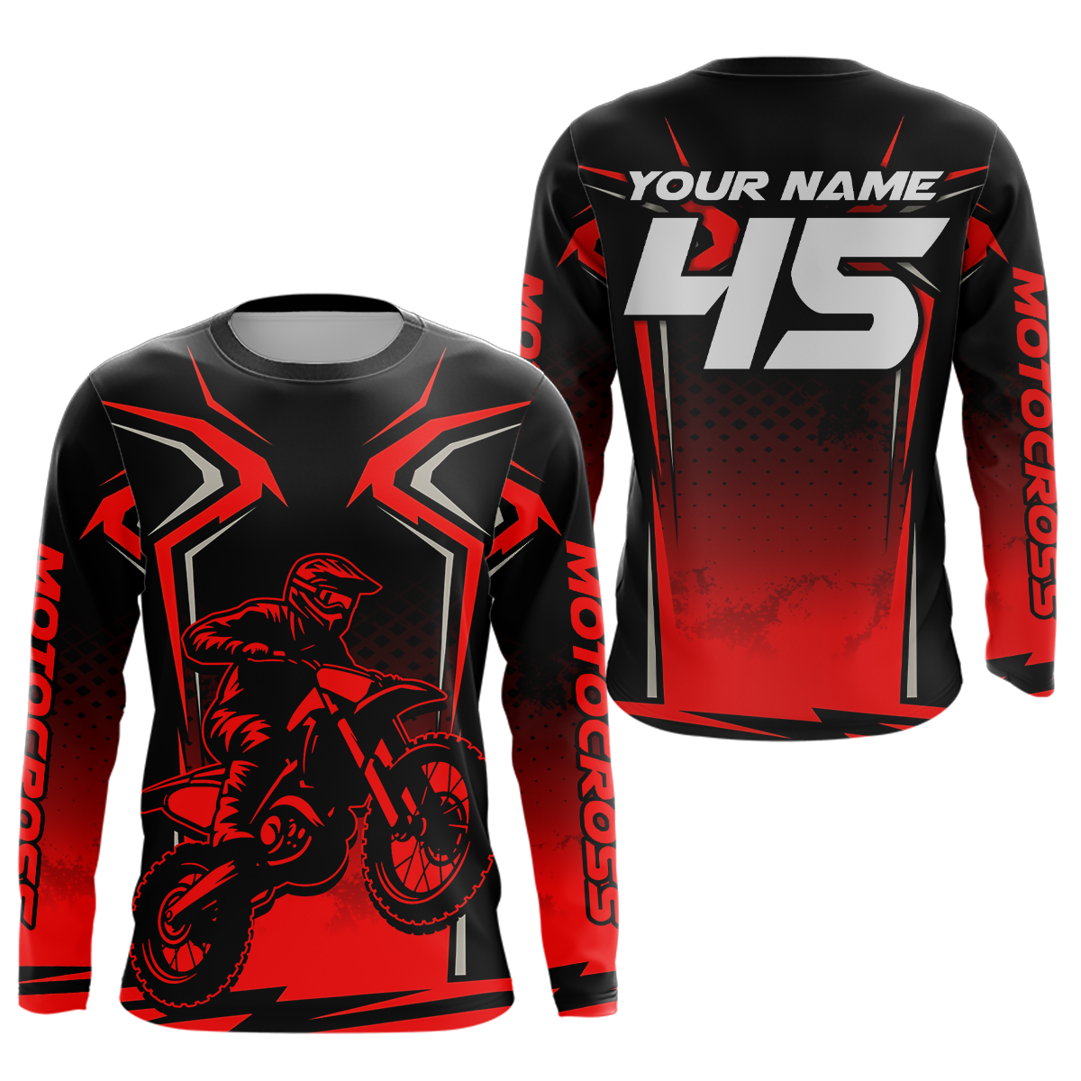 Custom Red Motocross Racing Jersey Men Women Kid Dirt Bike Shirts Motorcycle Shirt XM442
