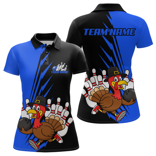 Blue Turkey Bowling Shirts for Women Men Team Custom Bowling Jerseys Thanksgiving MBL180
