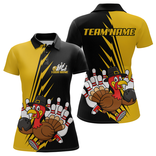 Yellow Turkey Bowling Shirts for Women Men Team Custom Bowling Jerseys Thanksgiving MBL180