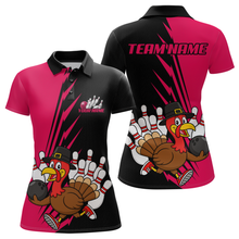 Load image into Gallery viewer, Pink Turkey Bowling Shirts for Women Men Team Custom Bowling Jerseys Thanksgiving MBL180