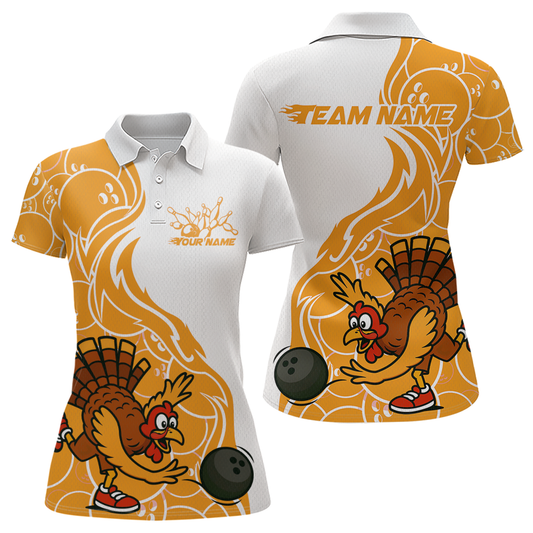 Custom Yellow Turkey Bowling Shirts for Women Men Team Bowling Jerseys Thanksgiving MBL181