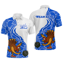 Load image into Gallery viewer, Custom Blue Turkey Bowling Shirts for Women Men Team Bowling Jerseys Thanksgiving MBL181