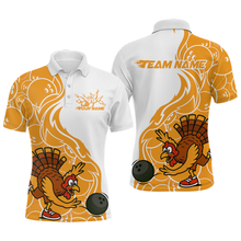 Load image into Gallery viewer, Custom Yellow Turkey Bowling Shirts for Women Men Team Bowling Jerseys Thanksgiving MBL181