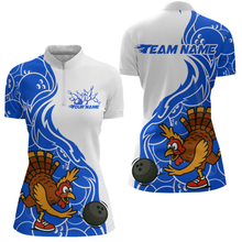 Load image into Gallery viewer, Custom Blue Turkey Bowling Shirts for Women Men Team Bowling Jerseys Thanksgiving MBL181