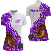 Load image into Gallery viewer, Custom Purple Turkey Bowling Shirts for Women Men Team Bowling Jerseys Thanksgiving MBL181