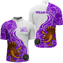 Load image into Gallery viewer, Custom Purple Turkey Bowling Shirts for Women Men Team Bowling Jerseys Thanksgiving MBL181