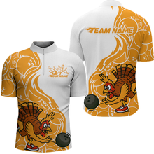 Load image into Gallery viewer, Custom Yellow Turkey Bowling Shirts for Women Men Team Bowling Jerseys Thanksgiving MBL181