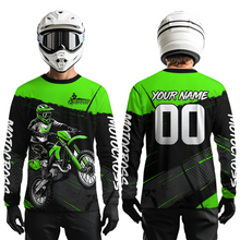 Load image into Gallery viewer, Green Motocross Jersey for Men Women Kid Dirt Bike Shirts Custom Off road Riding Shirt XM463