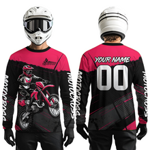Load image into Gallery viewer, Pink Motocross Jersey for Men Women Kid Dirt Bike Shirts Custom Off road Riding Shirt XM463