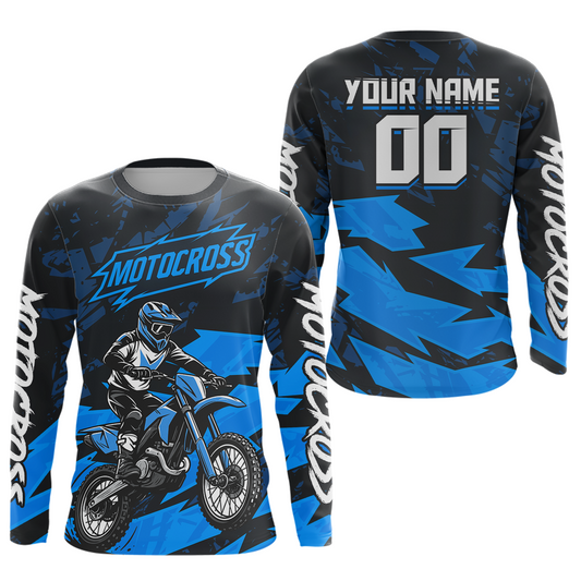 Blue Custom Motocross Racing Jersey Men Women Kid Dirt Bike Shirts Off road Shirt XM468
