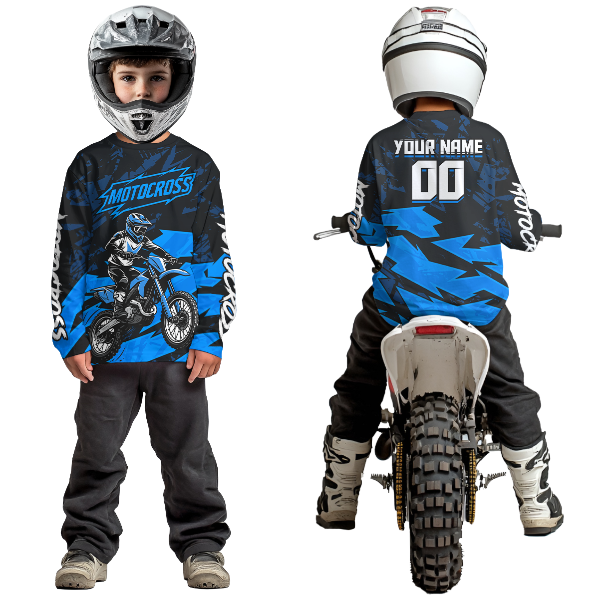 Blue Custom Motocross Racing Jersey Men Women Kid Dirt Bike Shirts Off road Shirt XM468