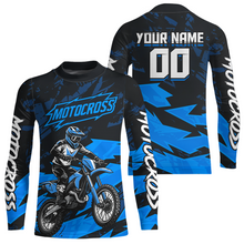 Load image into Gallery viewer, Blue Custom Motocross Racing Jersey Men Women Kid Dirt Bike Shirts Off road Shirt XM468