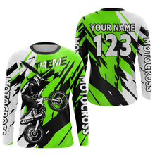 Load image into Gallery viewer, Custom Green Motocross Racing Jersey Custom Women Kid Men Dirt Bike Off road Shirt XM472