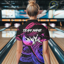 Load image into Gallery viewer, Purple Custom Bowling Shirts for Women Men Team Bowling Jersey Polo&amp;1/4 Zip Shirt MBL223