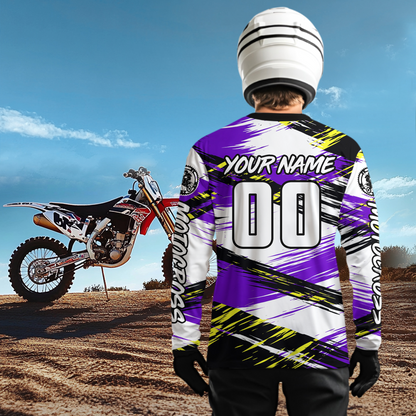 Custom Purple Motocross Jersey for Men Kid Women Dirt Bike Racing Jersey Riding Shirt XM480