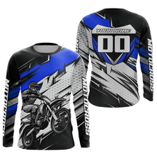 Load image into Gallery viewer, Blue Motocross Jersey for Men Kid Women Dirt Bike Jersey Youth Motorcycle Riding Shirt XM487