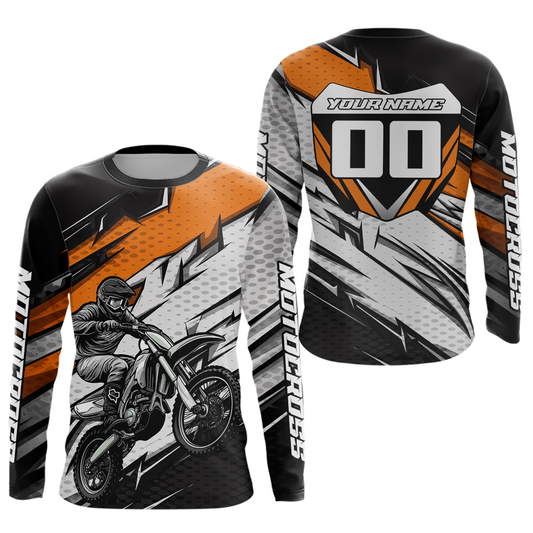Orange Motocross Jersey for Men Kid Women Dirt Bike Jersey Youth Motorcycle Riding Shirt XM487