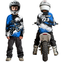 Load image into Gallery viewer, Custom Blue Motocross Jersey for Kid Adult Dirt Bike Shirts Men Women Riding Shirt XM491