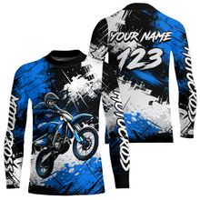 Load image into Gallery viewer, Custom Blue Motocross Jersey for Kid Adult Dirt Bike Shirts Men Women Riding Shirt XM491