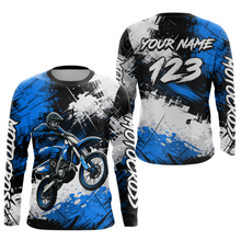 Load image into Gallery viewer, Custom Blue Motocross Jersey for Kid Adult Dirt Bike Shirts Men Women Riding Shirt XM491