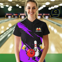 Load image into Gallery viewer, Purple Funny Beer Bowling Shirts Beer Bowling Jersey Team Women Men Bowl League MBL258