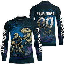 Load image into Gallery viewer, Blue Dinosaur Motocross Jersey Dirt Bike Shirts for Men Kid Women Racing Jersey XM414